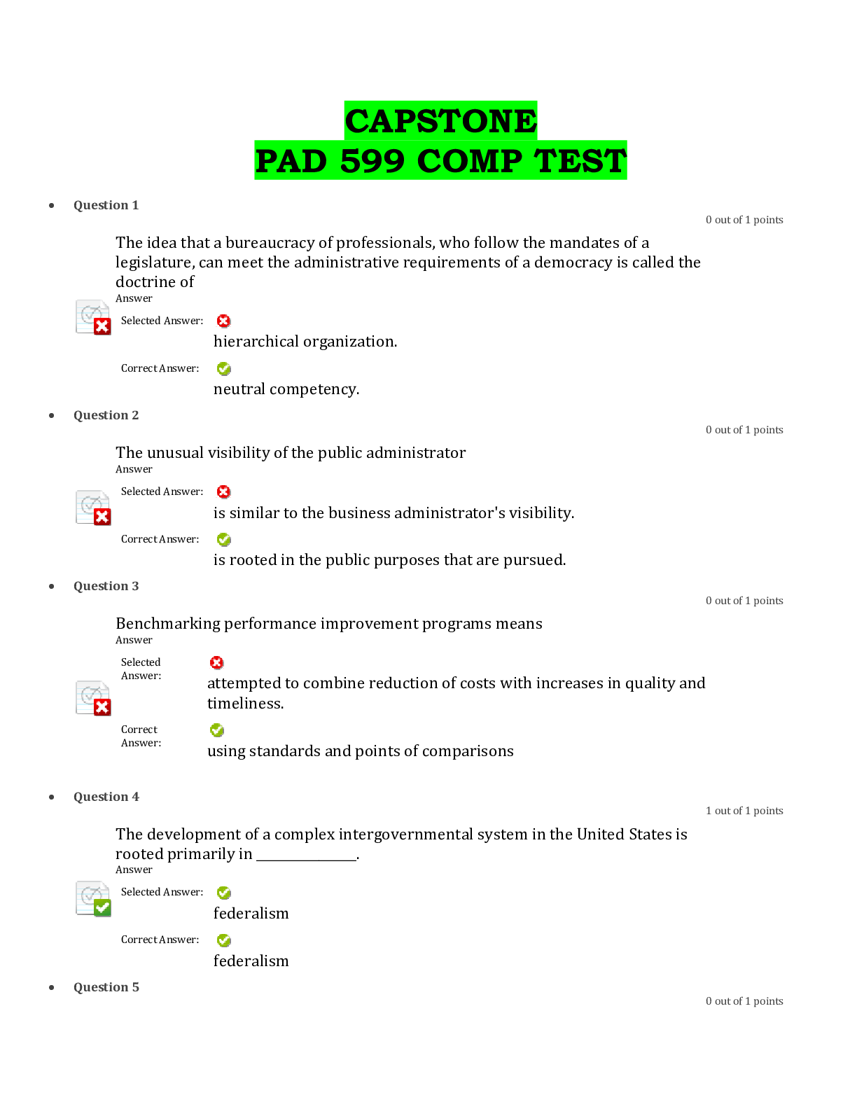 Preview image for CAPSTONE PAD 599 COMP TEST Completed A